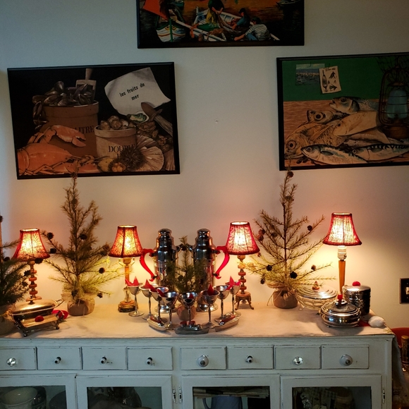 💥SOLD💥New 2 pair Red Burlap Lamp Shades - Picture 9 of 12